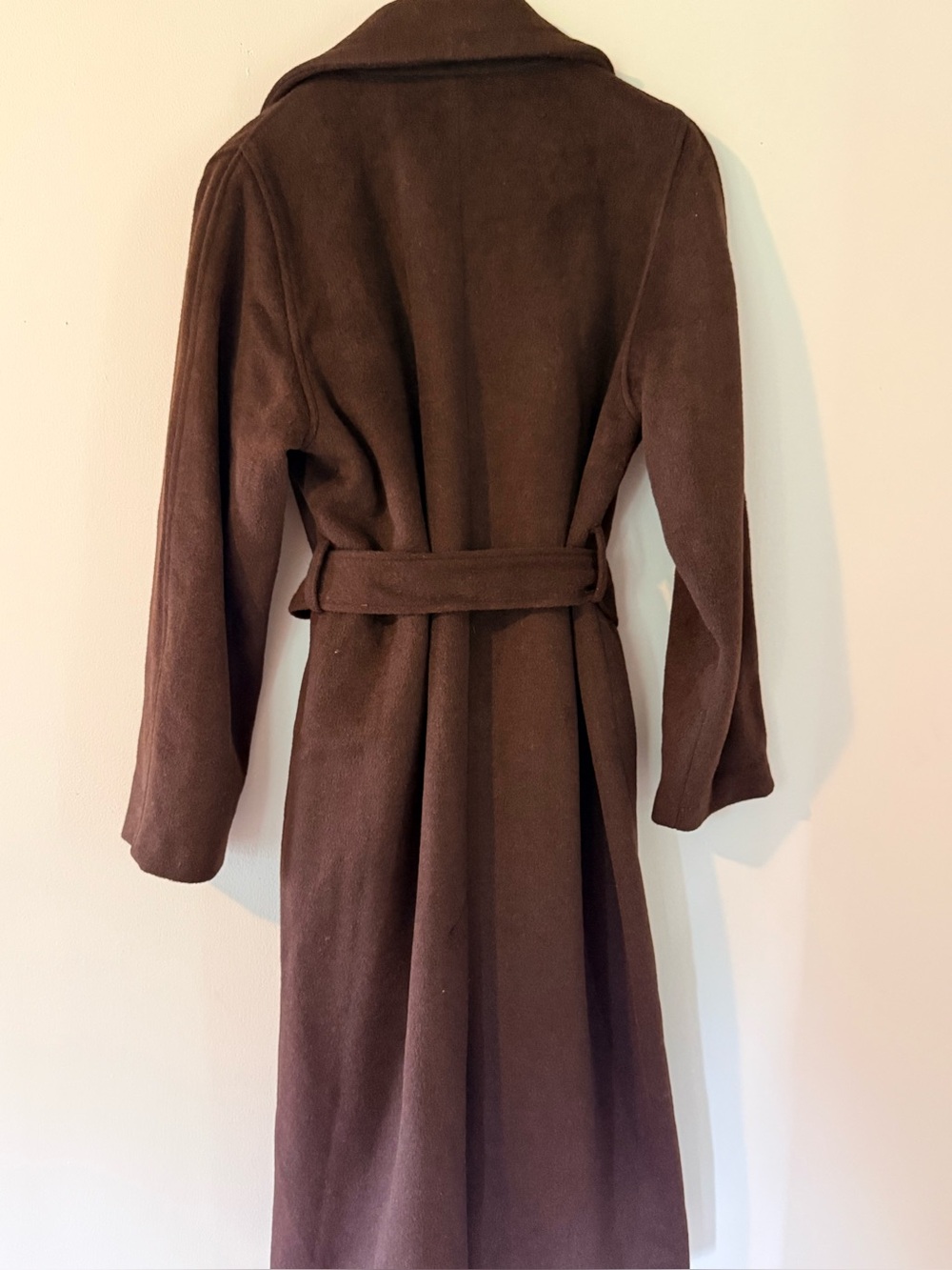 Bernardo XL Brown Wool Blend Double Breasted Belted Maxi Coat NWOT - Picture 3 of 6